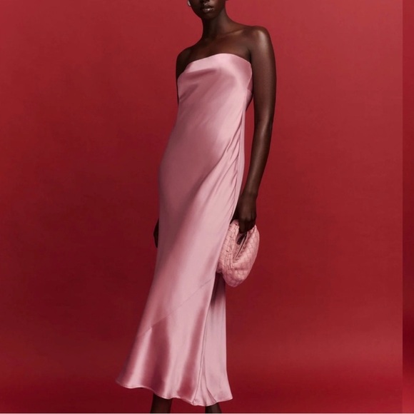 Reformation Dresses & Skirts - Reformation Strapless Blush Satin Slip Dress